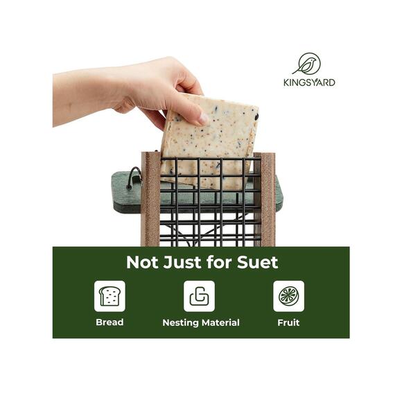 Kingsyard Recycled Plastic Suet Bird Feeder, Double Capacity Tail-Prop Suet F... - Picture 8 of 9